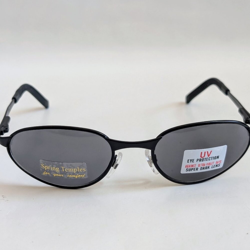 NWT Vintage 90's Oval Metal Sport Sunglasses (M. Black)